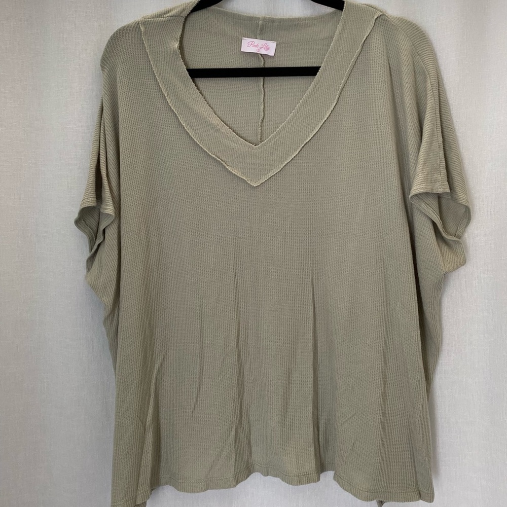 Pink Lily - A Glorious Time Sage Blouse